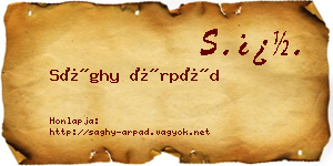 Sághy Árpád névjegykártya