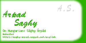 arpad saghy business card